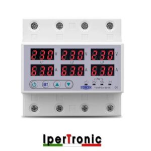 Voltmetro Amperometro Digitale 6 Moduli 380V 100A